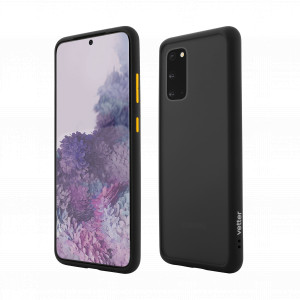 More Series, Husa Samsung Galaxy S20 Clip-On Hybrid, Shockproof Soft Edge and Rigid Matte Back Cover, Negru - vetter.store