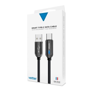 Cablu Smart USB-C, Auto Disconnect 2nd Gen, Led Status indicator, Negru-vetter.store