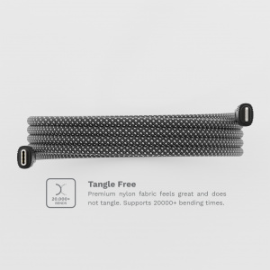 Cabluri Lightning, Cablu unTWIST, Type-C to Lightning Magnetic self-looping cable, 1m, Negru/Argintiu - vetter.store _3