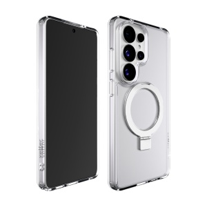 Case for Samsung Galaxy S26 Ultra Clip-On Hybrid, Matt, with MagSafe foldable Stand, Transparent