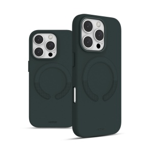 Huse iPhone 16 Pro, Husa iPhone 16 Pro, Clip-On Vegan Leather, MagSafe Compatible, Green - vetter.store _3