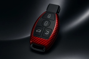 Couvercle de clé Vetter pour Mercedes-Benz W203, W210, W211, en carbone, rouge brillant - Img 3