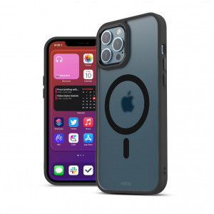Huse iPhone 12 Pro Max, Husa iPhone 12 Pro Max Clip-On Hybrid, Matt, Compatibila MagSafe, Black - vetter.store _1