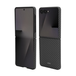 Husa pentru Samsung Galaxy Z Flip7 5G, Clip-On, made from Aramid Fiber, compatibila MagSafe, Kevlar, Black - Img 1