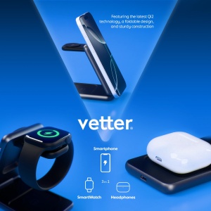 Vetter iFold Duo incarca simultan telefonul, smartwatch-ul si castile