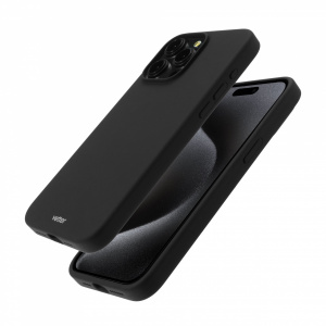 Huse iPhone 15 Pro Max, Husa iPhone 15 Pro Max Clip-On Soft Touch Silk Series Mag Safe Compatible, Negru - vetter.store _1