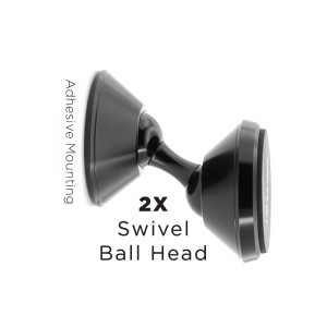 Suporti, Magnetic Car Holder with Double Swivel Ball, Adhesive Mounting, Negru - vetter.store _1