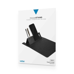 MousePad, mouseStand Premium Negru cu Suport pentru Smartphone și Instrumente de Scris - Vetter - vetter.store _2
