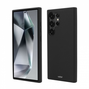 Калъф за Samsung Galaxy S24 Ultra, с щипка, съвместим с магнитния сейф от серията Soft Touch Silk, черен