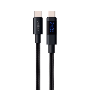 Cablu unTWIST Mach240, Type-C to Type-C Magnetic self-looping cable, Digital Display, 240W, 1m, Negru-vetter.store_2