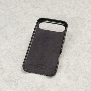 Husa pentru iPhone Air, leatherUP Class, Refined Touch, MagSafe Compatible, Black - vetter.store_2
