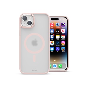 Huse iPhone 15, Husa iPhone 15 Clip-On Hybrid, Matt, Compatibila MagSafe, Roz - vetter.store