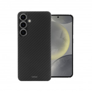 Huse Galaxy S24 Plus, Husa Samsung Galaxy S24 Plus Clip-On, made from Aramid Fiber, Kevlar, Compatibila MagSafe, Neagra - vetter.store