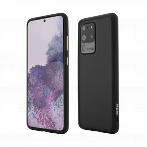 More Series, Husa Samsung Galaxy S20 Ultra Clip-On Hybrid, Shockproof Soft Edge and Rigid Matte Back Cover, Negru - vetter.store