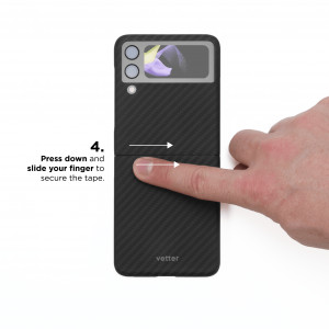 Huse Galaxy Flip Series, Husa Samsung Galaxy Z Flip4 5G Clip-On, made from Aramid Fiber, Kevlar, Neagra - vetter.store _10
