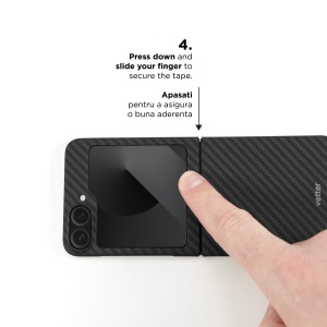 Huse Galaxy Flip Series, Husa Samsung Galaxy Z Flip6 5G, Clip-On, made from Aramid Fiber, Kevlar, Negru - vetter.store _4