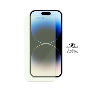 iPhone 14 Pro Hülle, EyeSafe, blaues Licht blockierendes gehärtetes Glas