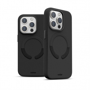 Huse iPhone 15 Pro, Husa iPhone 15 Pro Clip-On Vegan Leather, Compatibila MagSafe, Black - vetter.store _3