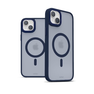iPhone 15 Tasche, Clip-On Hybrid, matt, MagSafe-kompatibel, blau - Img 2