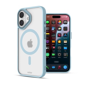 Huse iPhone 16, Husa iPhone 16, Clip-On Hybrid, Matt, MagSafe Compatible, Albastru - vetter.store