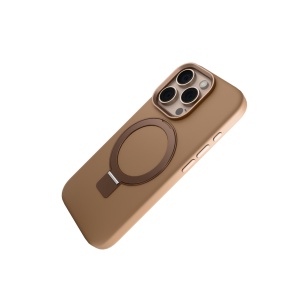 Huse iPhone 16 Pro , Husa iPhone 16 Pro, Clip-On  Silk Series with foldable stand, MagSafe Compatible, Gold Rose - vetter.store_2