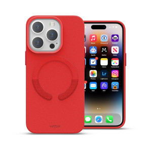 Pouch iPhone 14 Pro Max Clip-On Vegan Leather, MagSafe Compatible, Crimson Red