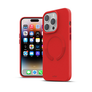 Huse iPhone 14 Pro Max, Husa iPhone 14 Pro Max Clip-On Vegan Piele, Compatibila MagSafe, Crimson Red - vetter.store _3