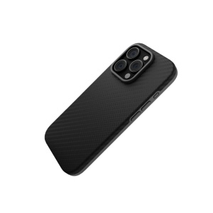 Huse iPhone 15 Pro  , Husa iPhone 15 Pro, Clip-On MagSafe Compatible, Aramid Fiber, Hybrid Kevlar, Slim Series, Negru - vetter.store _2