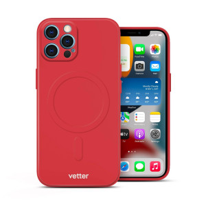 Huse iPhone 12 Pro, Husa iPhone 12 Pro Soft Pro Ultra, Compatibila MagSafe,Rosu - vetter.store