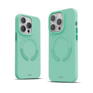 Huse iPhone 14 Pro, Husa iPhone 14 Pro Clip-On Piele Vegana, Compatibila MagSafe, Ice Sea Blue - vetter.store _2