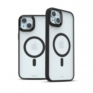 Huse iPhone 15, Husa iPhone 15 Clip-On Hybrid, Matt, Compatibila MagSafe, Negru - vetter.store
