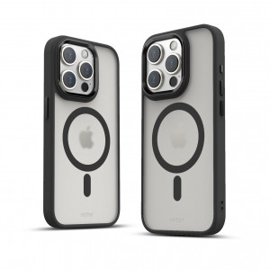Huse iPhone 15 Pro Max, Husa iPhone 15 Pro Max Clip-On Hybrid, Matt, Compatibila MagSafe, Negru - vetter.store _2