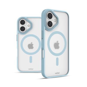 Huse iPhone 16, Husa iPhone 16, Clip-On Hybrid, Matt, MagSafe Compatible, Albastru - vetter.store