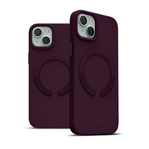 Huse iPhone 14 plus, Husa iPhone 14 Plus Clip-On Vegan Leather, Compatibila MagSafe, Mov - vetter.store _2