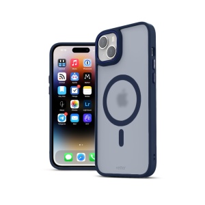 iPhone 15 Case, Clip-On Hybrid, Matt, MagSafe Compatible, Blue - Img 3
