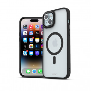 Huse iPhone 15 Plus, Husa iPhone 15 Plus Clip-On Hybrid, Compatibila MagSafe, Negru Mat - vetter.store _2