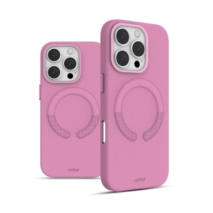 Huse iPhone 16 Pro, Husa iPhone 16 Pro, Clip-On Vegan Leather, MagSafe Compatible, Crimson Pink - vetter.store _3