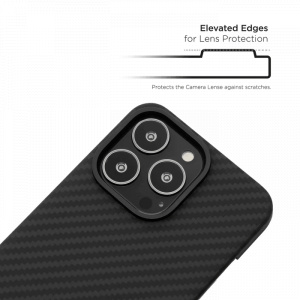 Huse iPhone 13 Pro  , Husa iPhone 13 Pro made from Aramid Fiber, Kevlar, Compatibila MagSafe, Neagra - vetter.store _1
