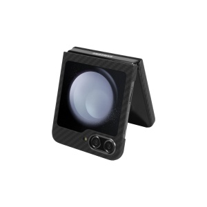 Huse Galaxy Flip Series, Husa Samsung Galaxy Z Flip5 5G, Clip-On, made from Aramid Fiber, Kevlar, Negru - vetter.store _2