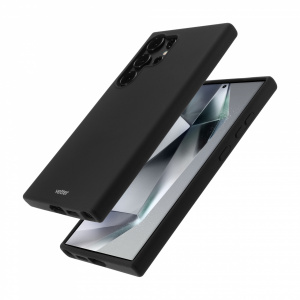 Huse Galaxy S24 Ultra, Husa Samsung Galaxy S24 Ultra Clip-On Soft Touch Silk Series Mag Safe Compatible, Negru - vetter.store _1