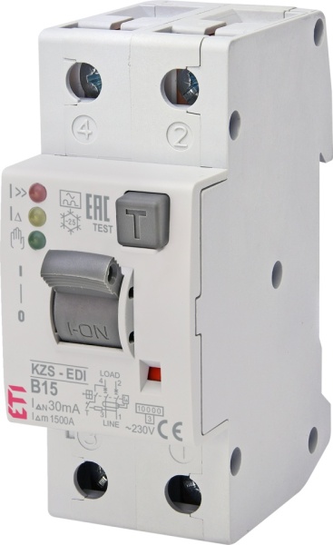 Diferențial RCBO KZS-2M2p EDI A B15/0.03 002172404