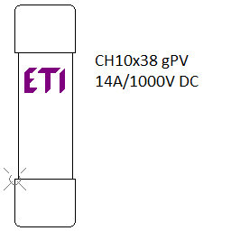 Siguranța fuzibila cilindrice CH10x38 gPV 14A/1000V DC eti