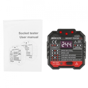 Tester priza EU profesional cu afisaj si indicator LED, tester RCD 30mA - Img 3