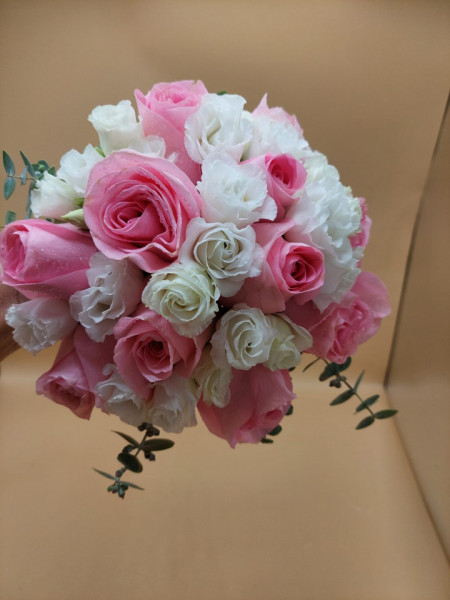 Buchet de mireasa alb-roz - Img 2