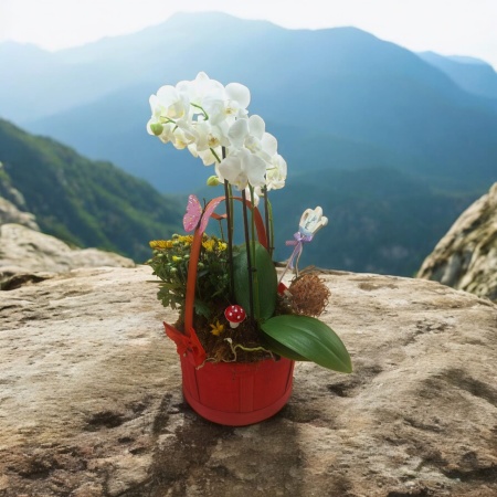 aranjament cu plante in ghiveci