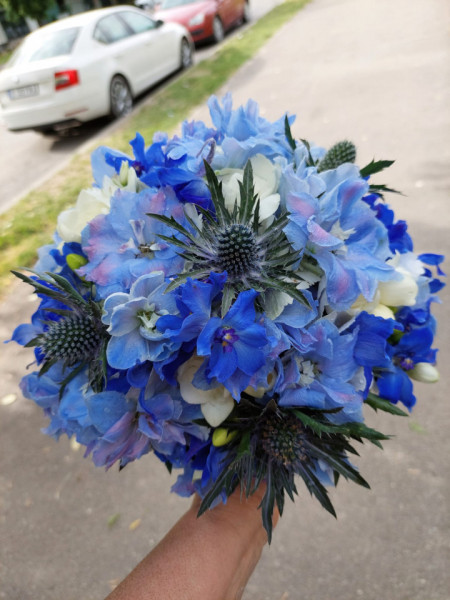 Buchet de mireasa albastru elegant - Img 2