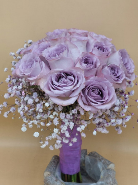 Buchet de mireasa mov cu alb - Img 2