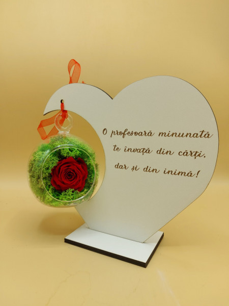 Inima cu trandafir criogenat- Profesoara - Img 2