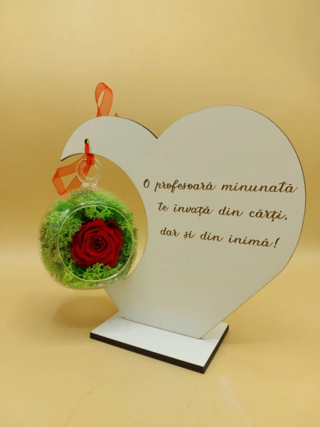 Inima cu trandafir criogenat- Profesoara - Img 2
