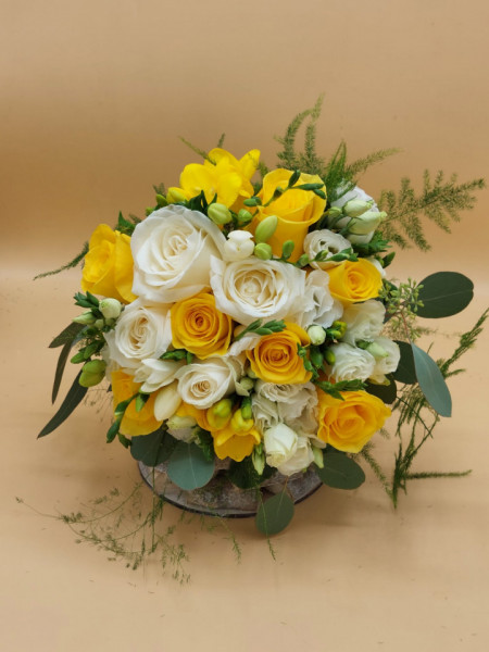 Buchet de mireasa alb-galben - Img 2